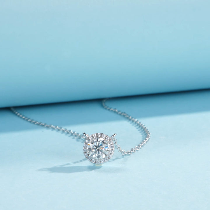 Eternal Halo Moissanite Pendant