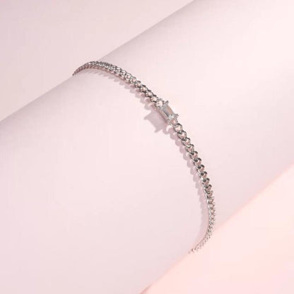 Elegant Rectangle Zircon Link Bracelet