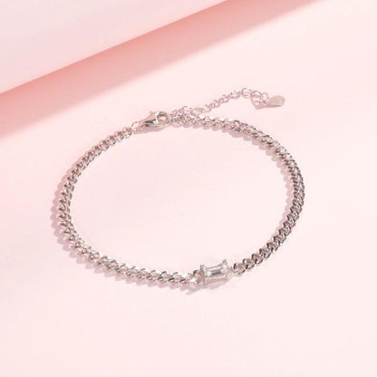 Elegant Rectangle Zircon Link Bracelet