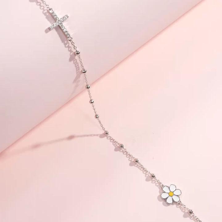 Daisy Cross Sterling Choker