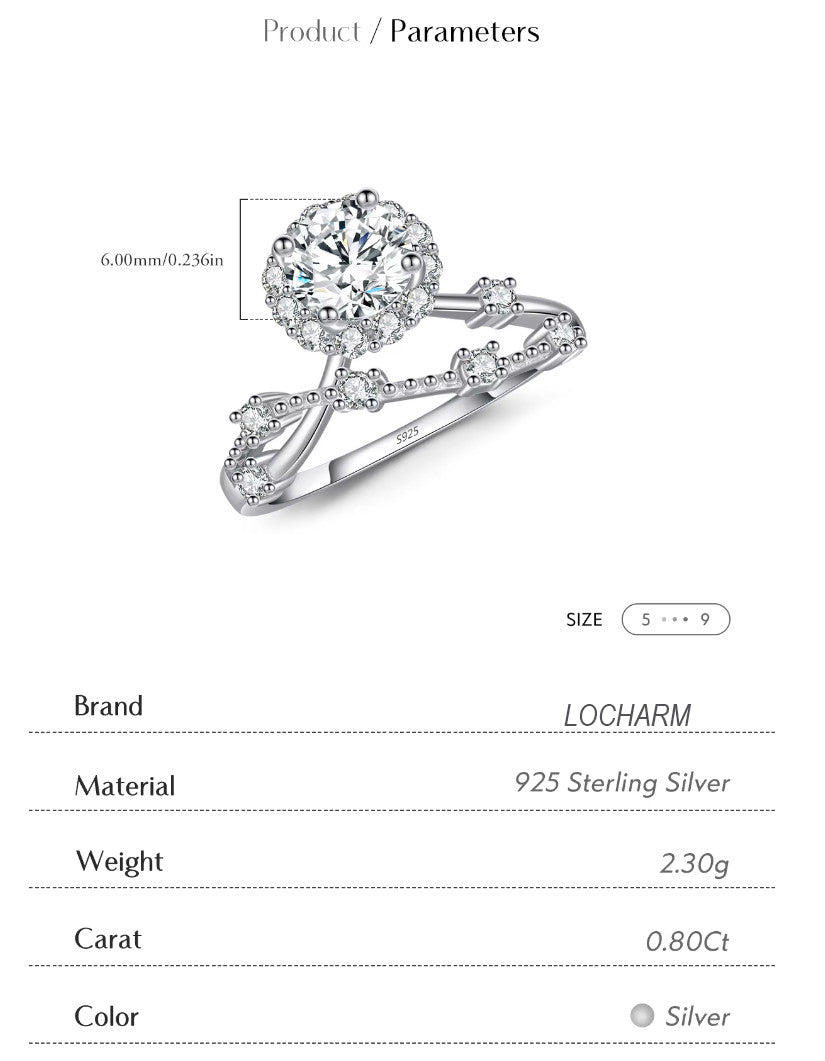 Crown Halo Moissanite Ring