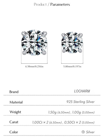 D Color Moissanite Studs