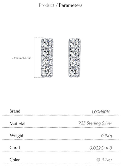 D Color Moissanite Minimalist Stud Earrings – Sterling Silver