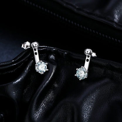 Teal Moissanite Ear Climbers