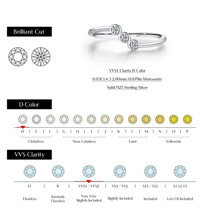 D Color Moissanite Stackable Ring