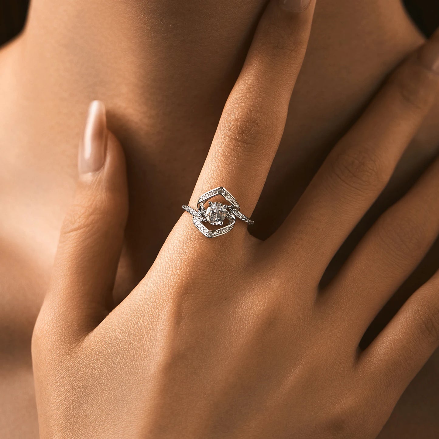 Luxury Simulated Diamond Sterling Silver Ring