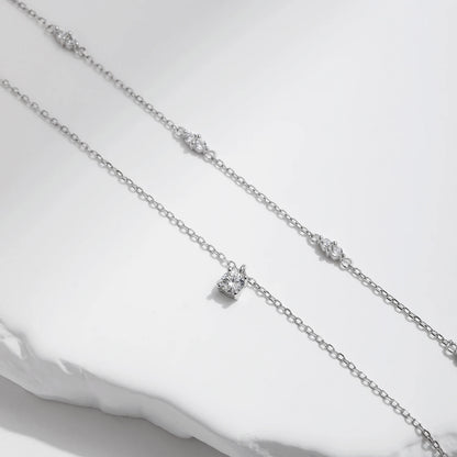 Double Layer Moissanite Charm Necklace