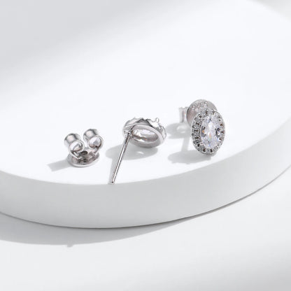 Exquisite Oval CZ Stud Earrings