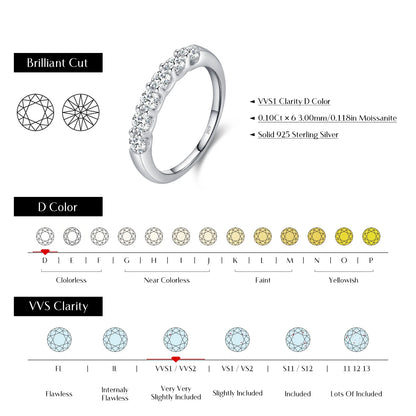 D Color Moissanite Eternity Ring