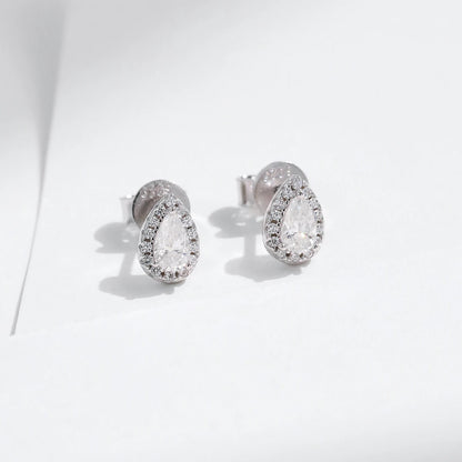 Pear Cut Moissanite Stud Earrings