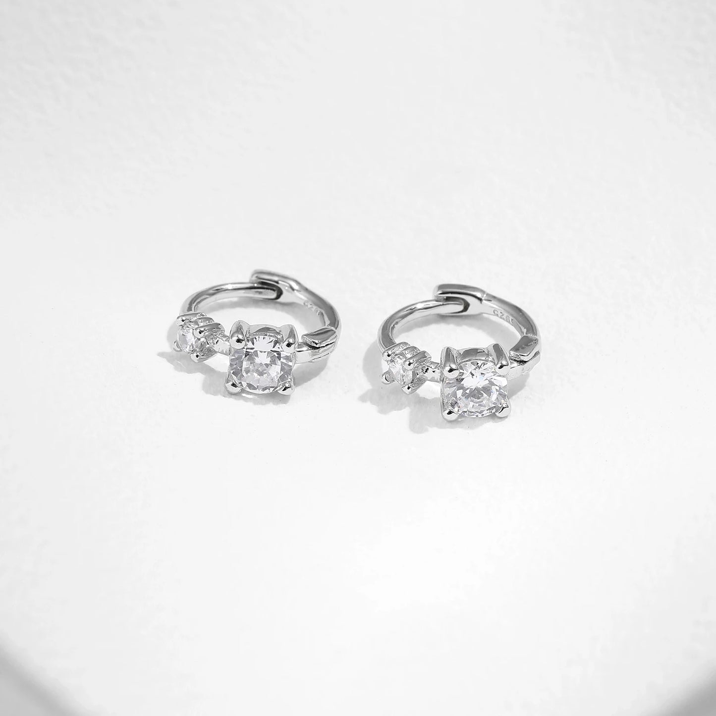 Stackable Round CZ Hoop Earrings