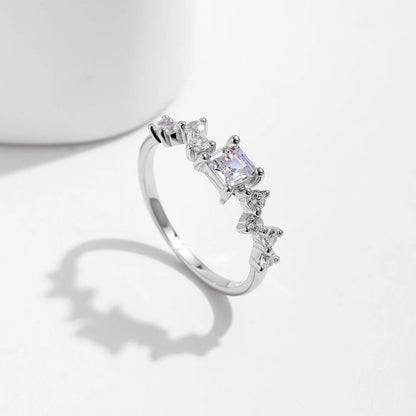 Exquisite Square CZ Engagement Ring