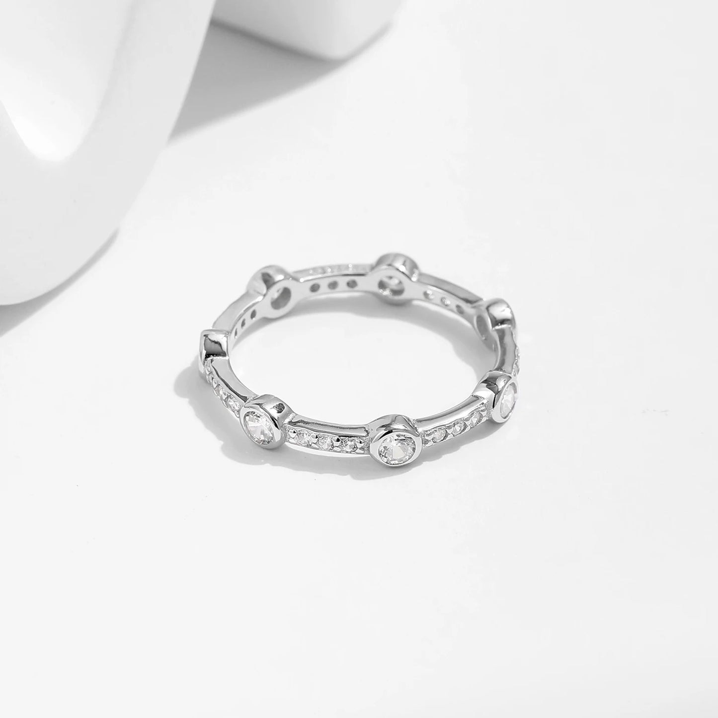 Sparkling Round CZ Stackable Ring