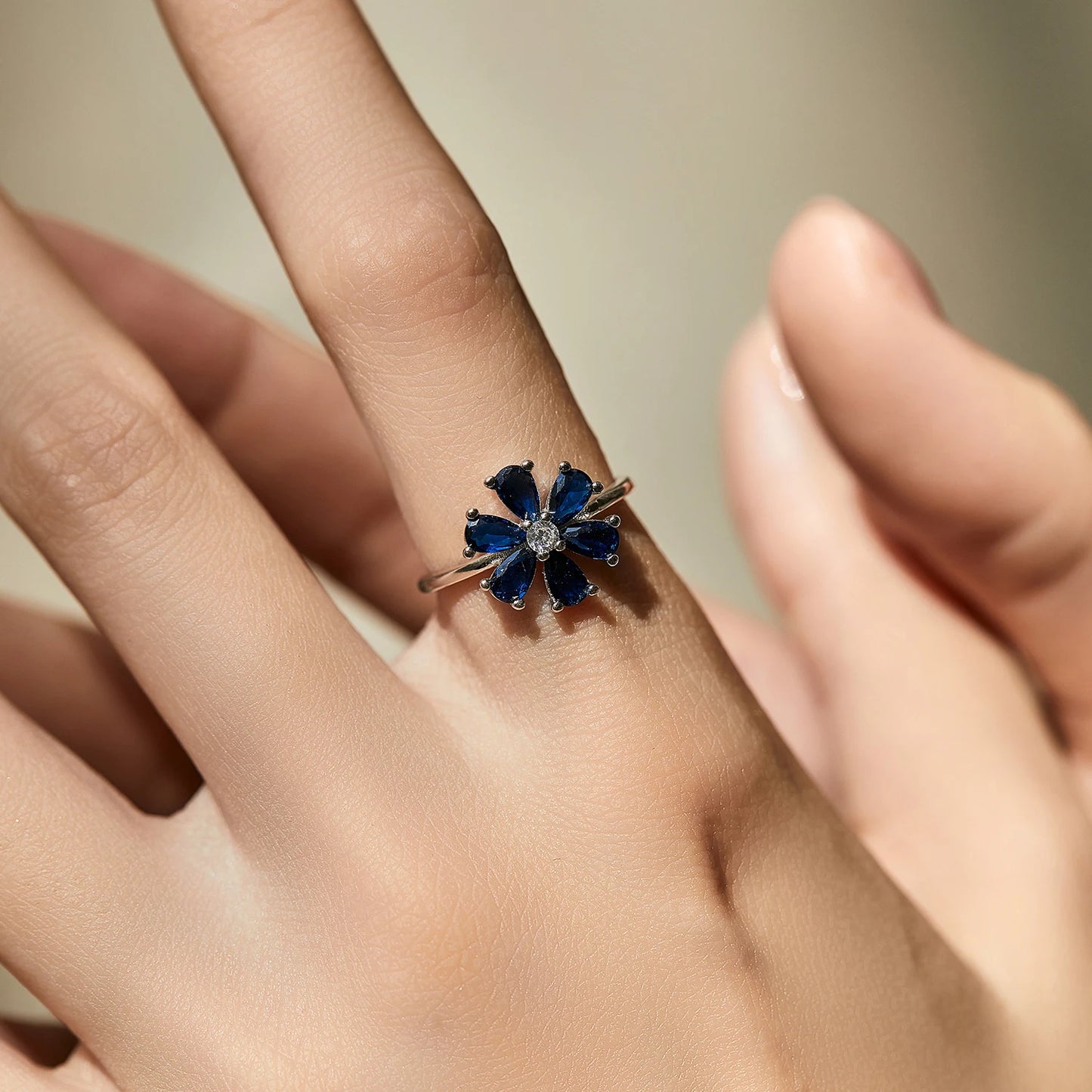 Royal Blue Flower Ring