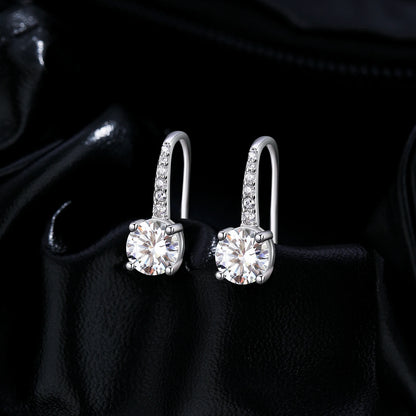 D Color Moissanite Drop Earrings