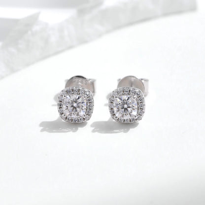 Brilliant Moissanite Square Studs