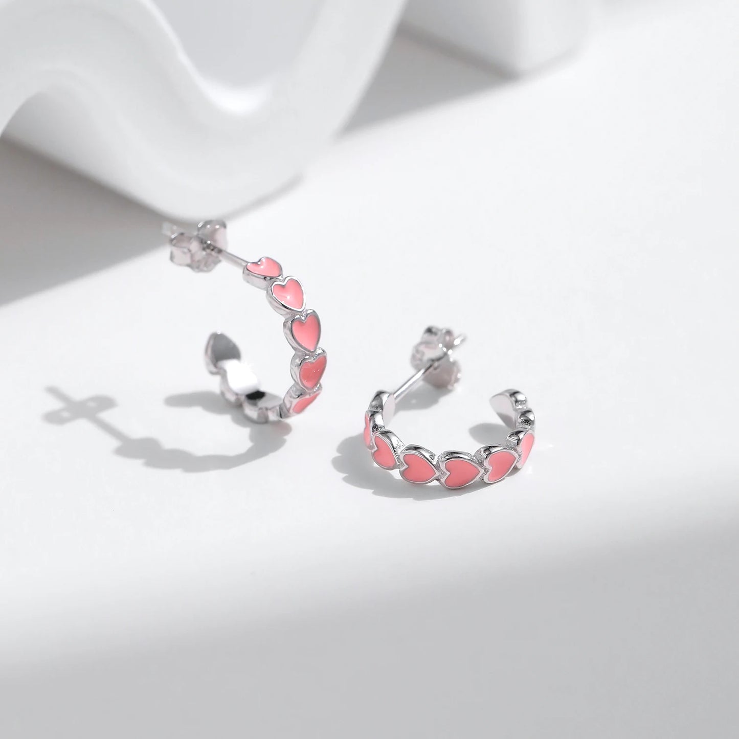 Romantic Heart Stud Earrings