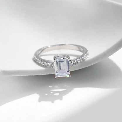 Emerald Cut Rectangle CZ Luxury Ring