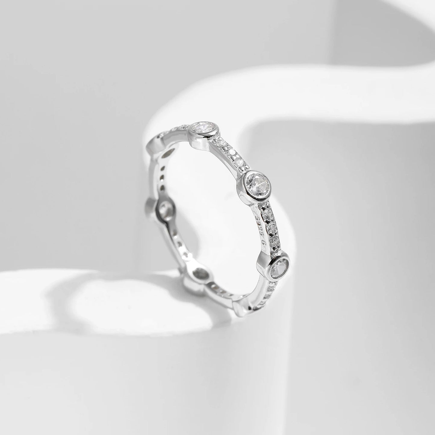 Sparkling Round CZ Stackable Ring