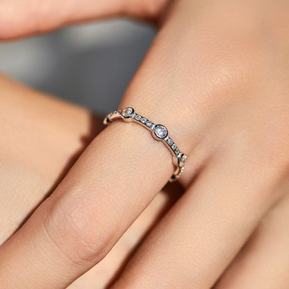 Sparkling Round CZ Stackable Ring