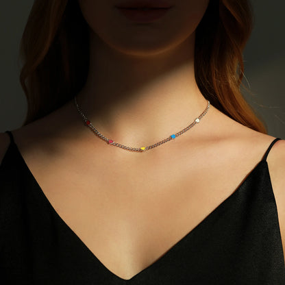 Colorful Hearts Charm Choker