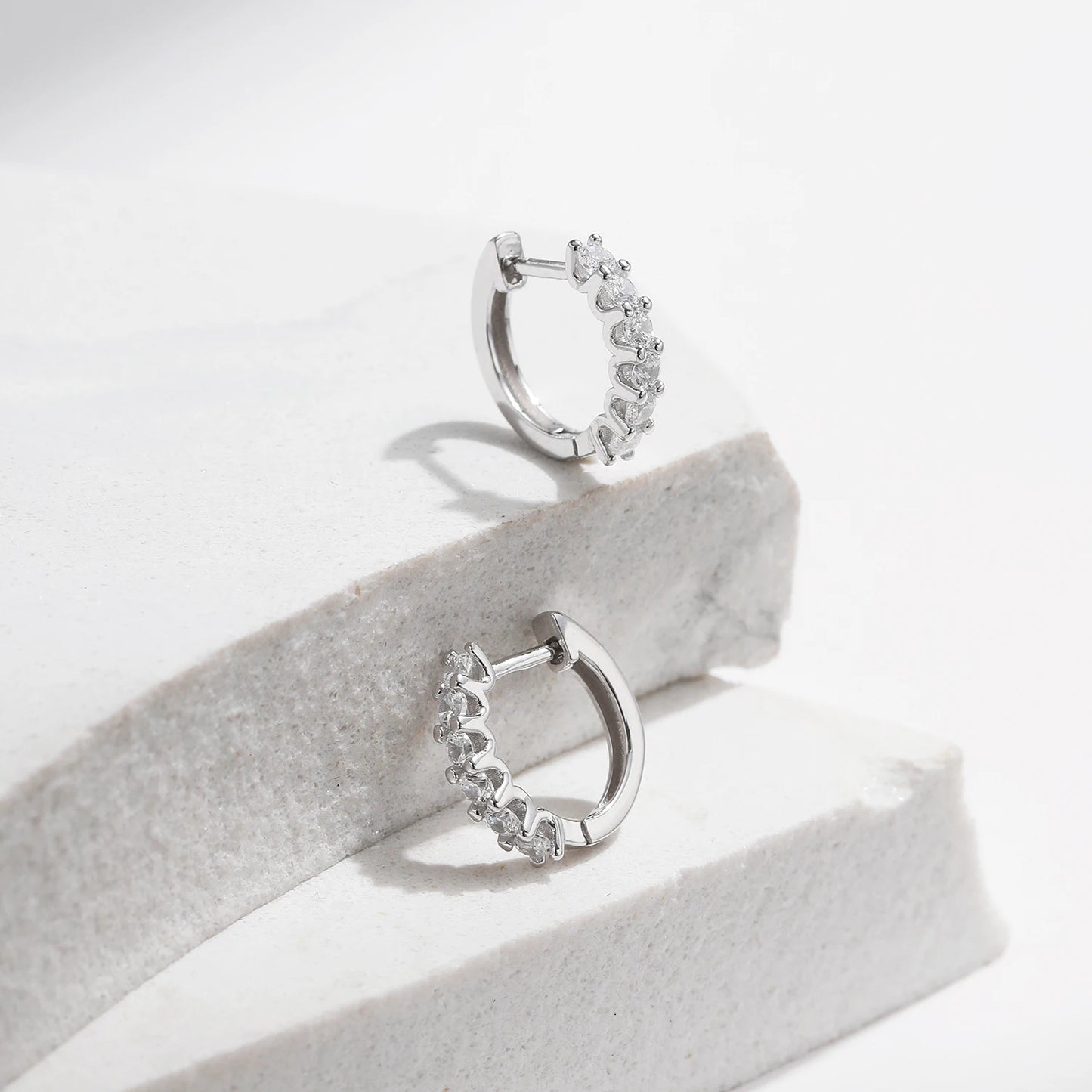 Moissanite Small Hoop Earrings