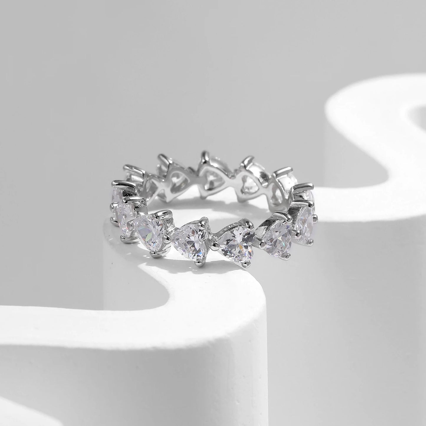 Romantic Heart CZ Eternity Band