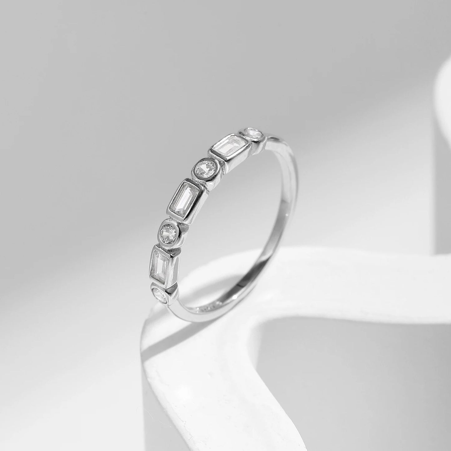 Dazzling Round & Rectangle CZ Band