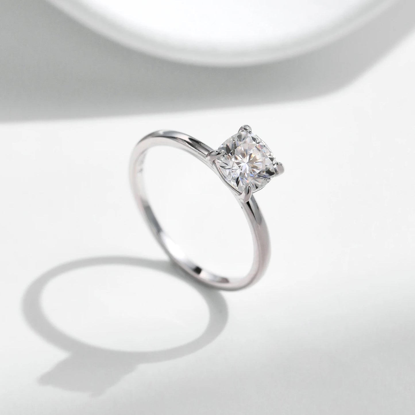 Cushion Cut Moissanite Ring