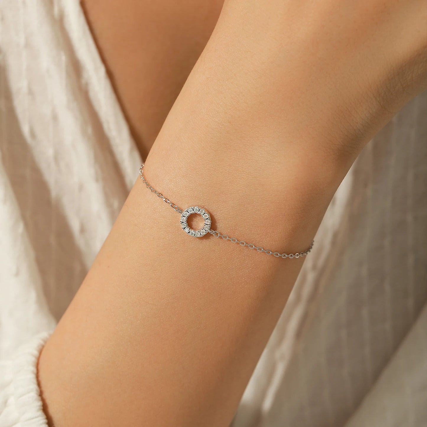 D Color Moissanite Link Bracelet