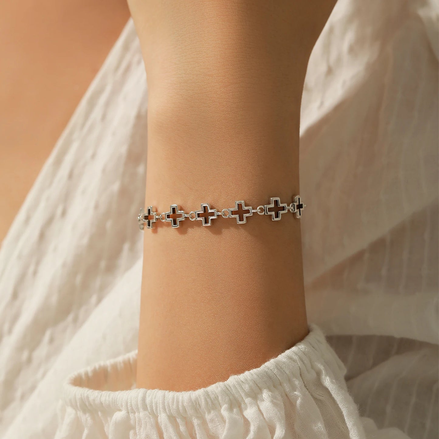 Vintage Cross Chain Bracelet