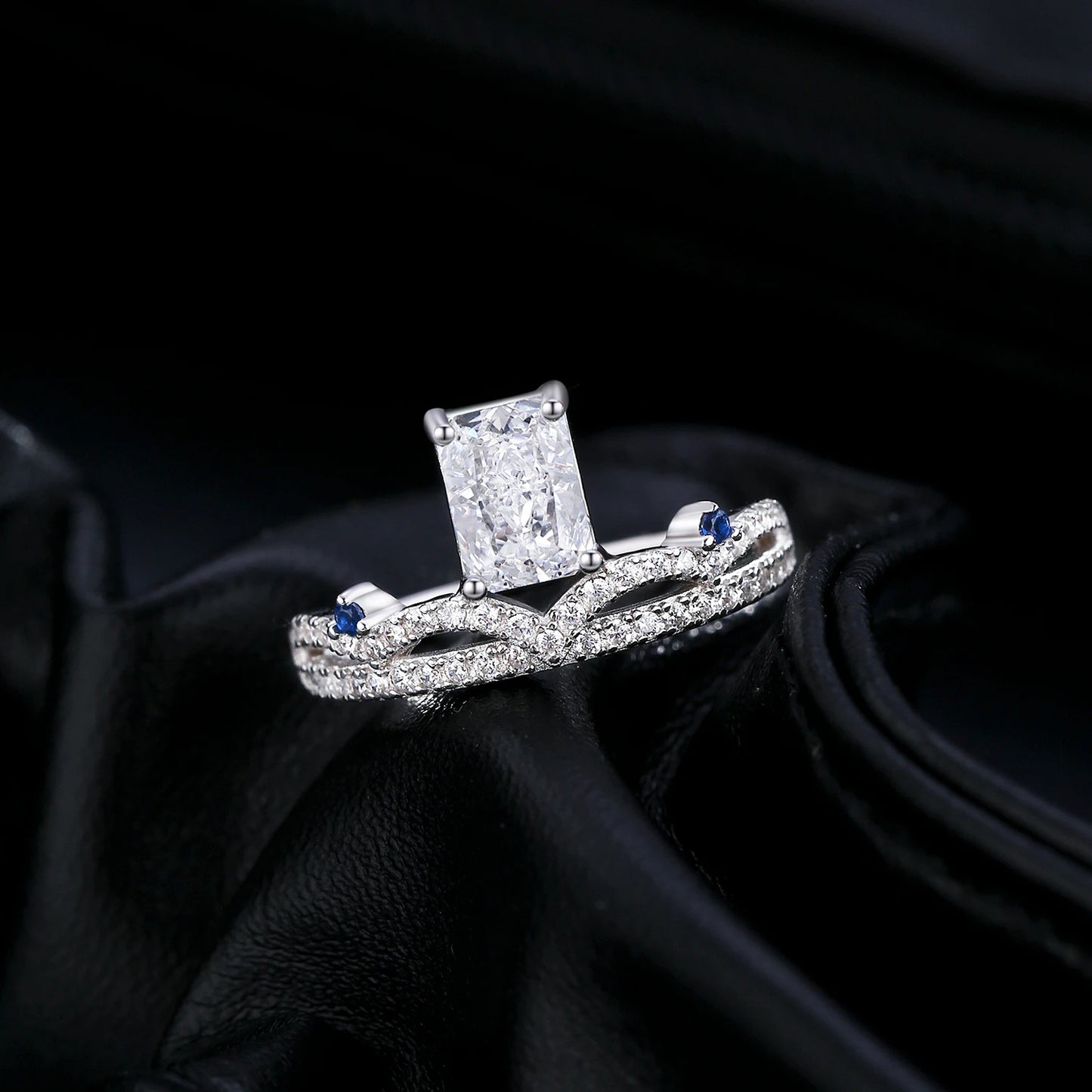 Crushed Ice CZ Crown Ring