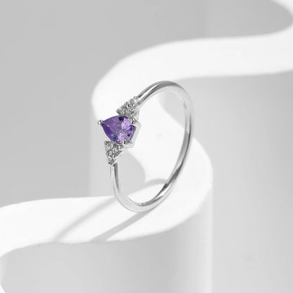 Water Drop Purple CZ Cocktail Ring