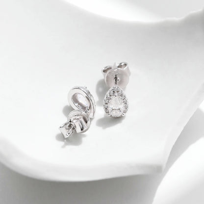 Pear Cut Moissanite Stud Earrings