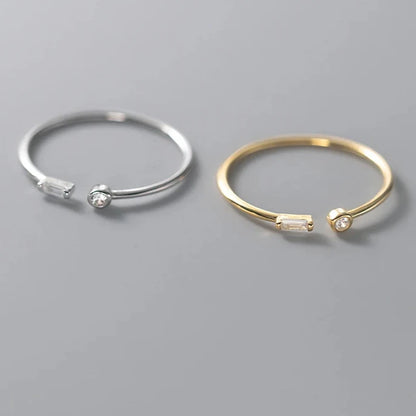 Simple Adjustable CZ Gold Ring for Women