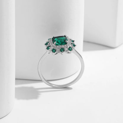 Retro Green Zirconia Square Ring