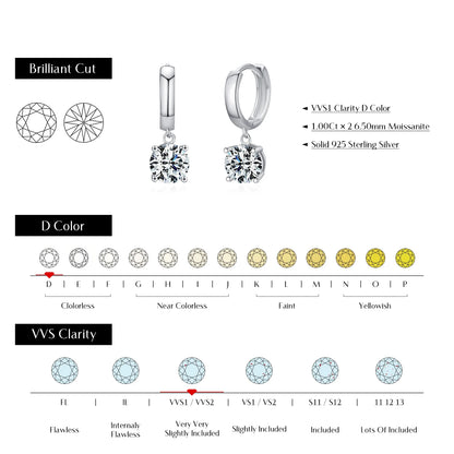 Moissanite Diamond Hoop Earrings