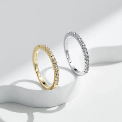 Eternity Sparkling CZ Gold Band Ring