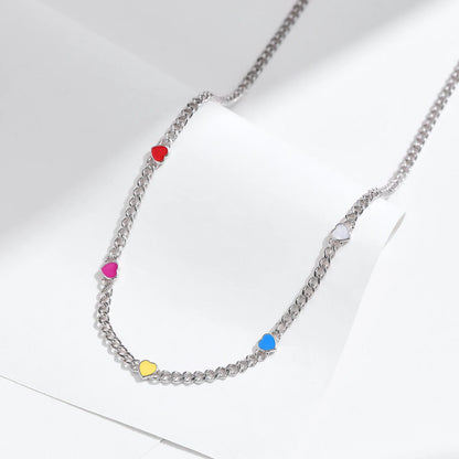 Colorful Hearts Charm Choker