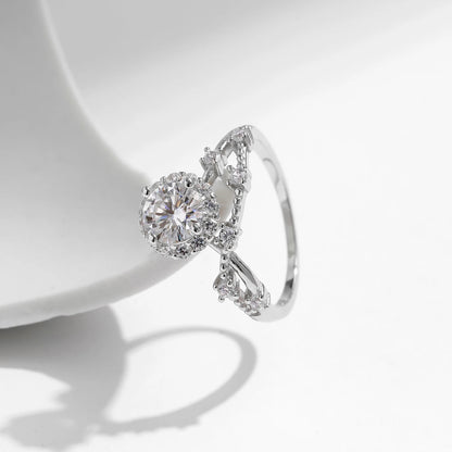 Crown Halo Moissanite Ring