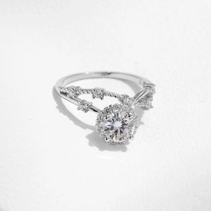 Crown Halo Moissanite Ring