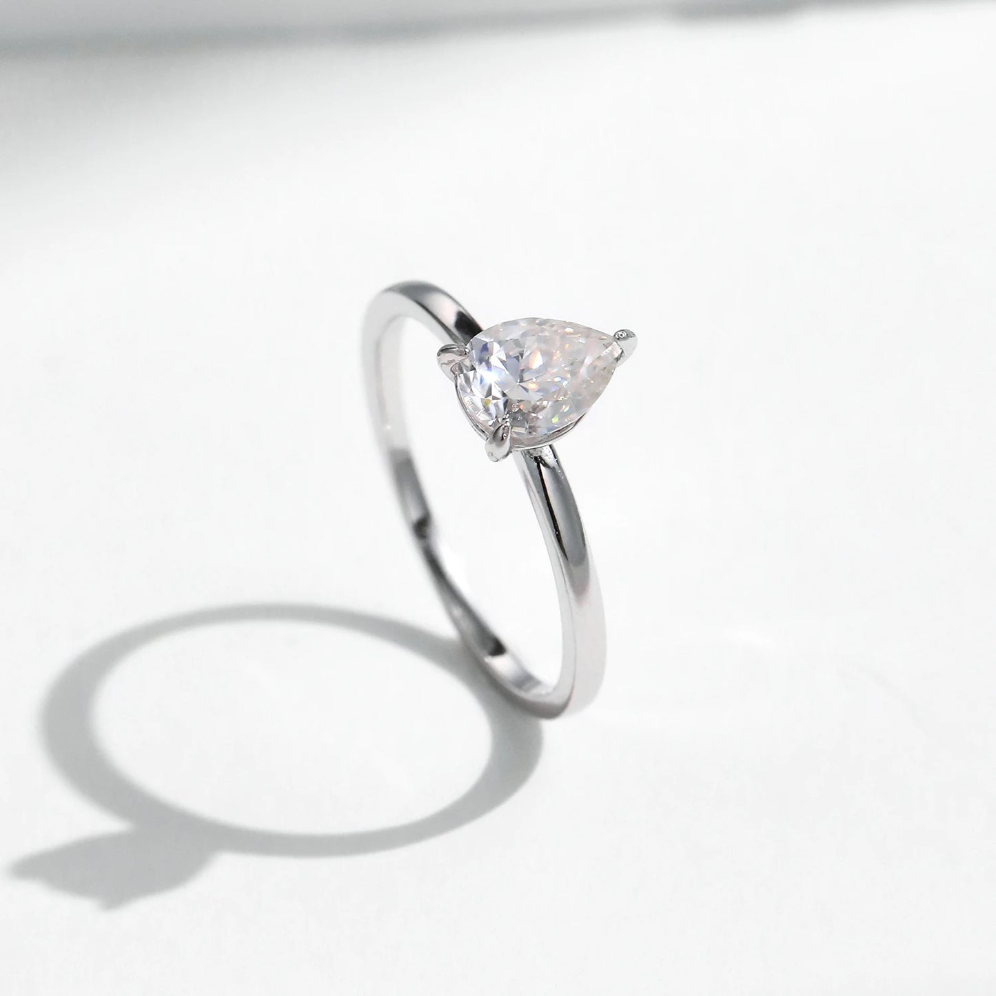 Pear Cut Moissanite Ring