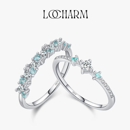 Paraiba Color CZ Eternity Band Sterling Silver Ring