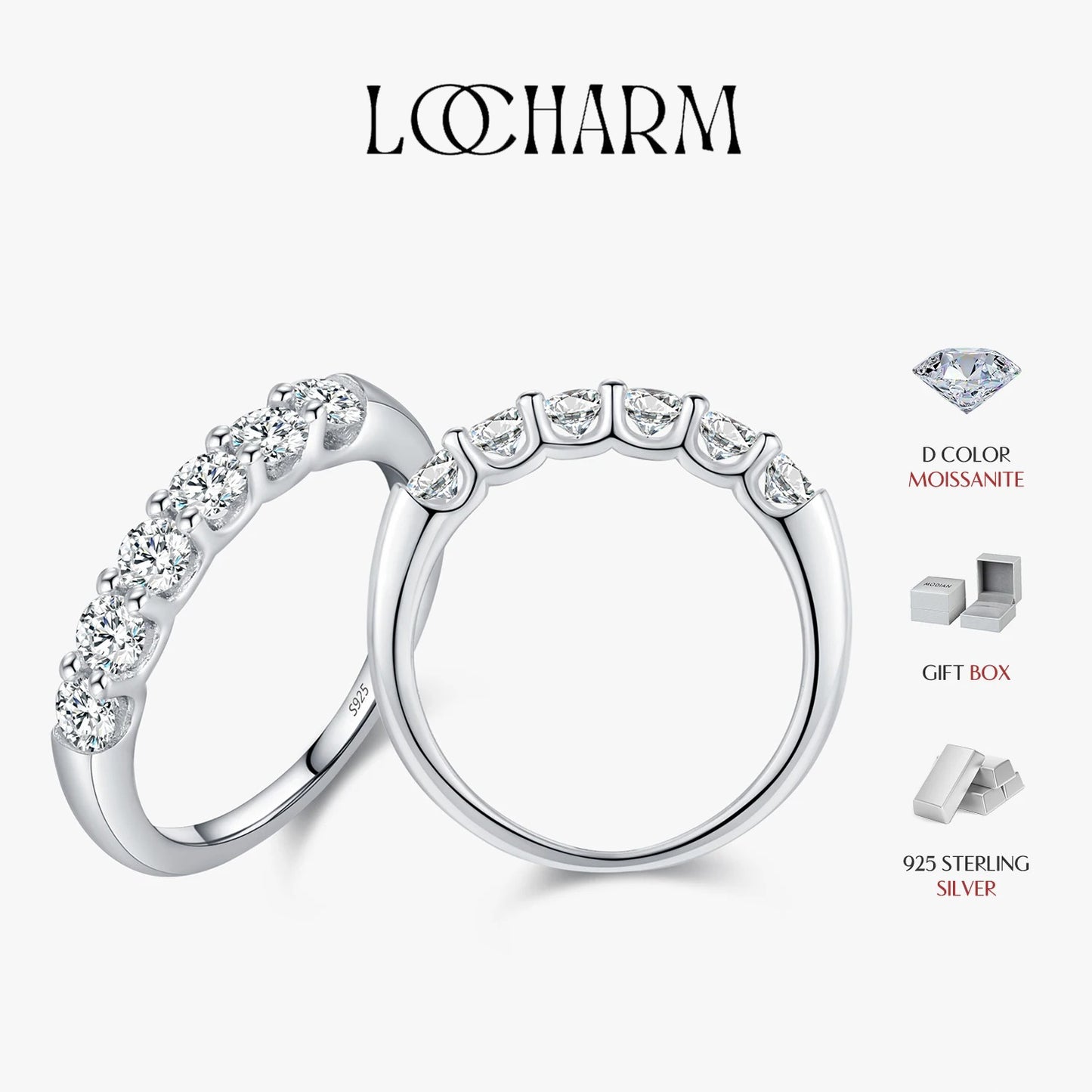 D Color Moissanite Eternity Ring