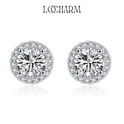 Luxury Sterling Silver Cubic Zirconia Stud Earrings