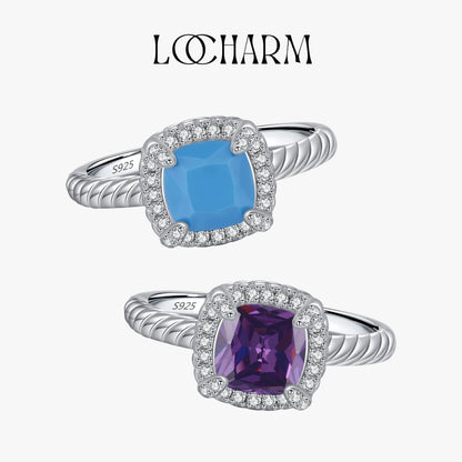 Twisted Metal Purple Zircon Turquoise Ring