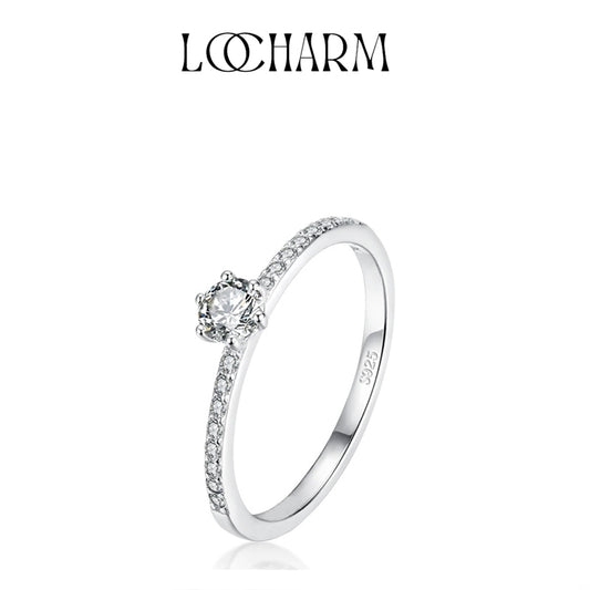 Sterling Silver Clear CZ Round Ring