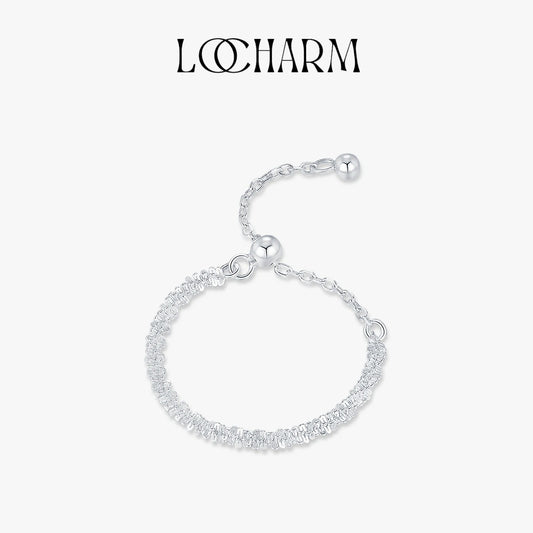 Sparkling Silver Link Chain Ring