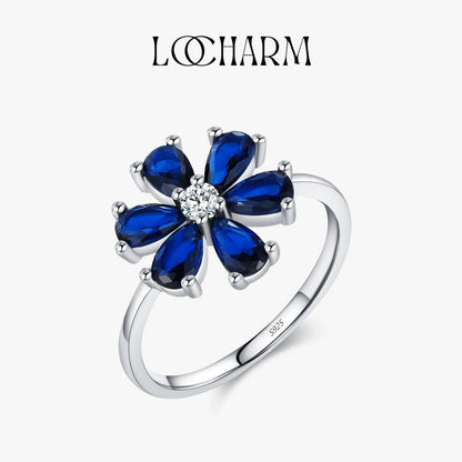 Royal Blue Flower Ring