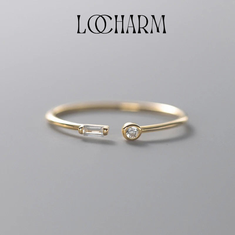 Simple Adjustable CZ Gold Ring for Women